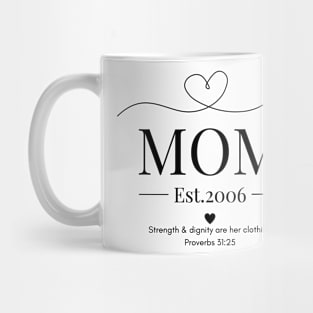 She is Clothed with Strength & Dignity Mom Est 2006 Mug